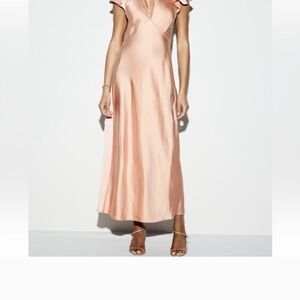NWT Old Navy Peach Satin Maxi Dress
